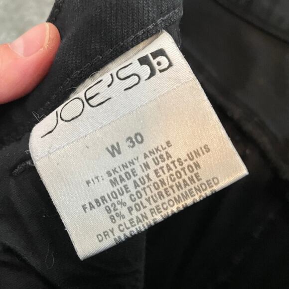 Joe's Jeans Skinny Ankle Denim Jeans Womens 30 USA Black Stretch - Picture 7 of 16